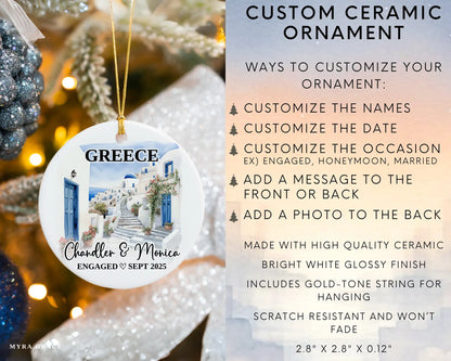 Greece Engagement Ornament Custom Gift Souvenir Bauble Present. Infographic