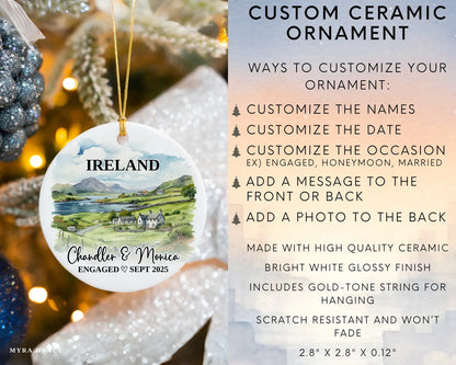Ireland Engagement Custom Ornament, Ireland Bauble