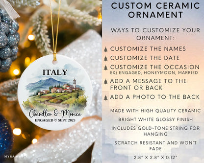 Italy Engagement Ornament Custom Gift Souvenir Bauble Present. Infographic