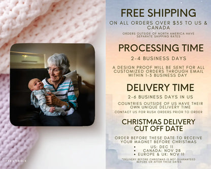 Grandma Magnet Custom Personalized Gift Souvenir Present. Free shipping