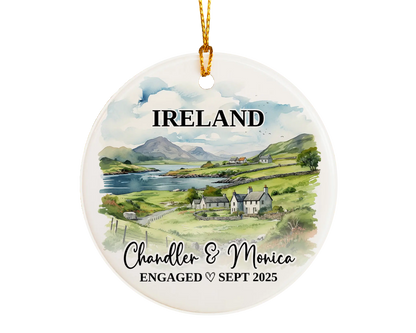 Ireland Engagement Custom Ornament, Ireland Bauble