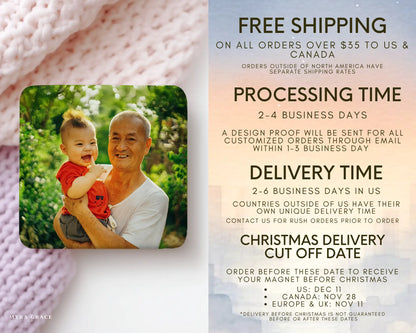 Grandpa Magnet Custom Personalized Gift Souvenir Present. Free shipping