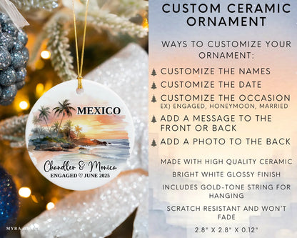 Mexico Engagement Ornament Custom Gift Souvenir Bauble Present. Infographic