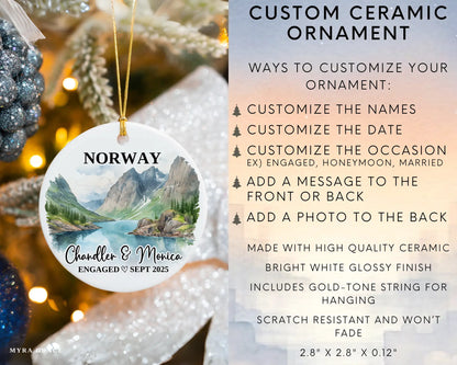 Norway Engagement Ornament Custom Gift Souvenir Bauble Present. Infographic