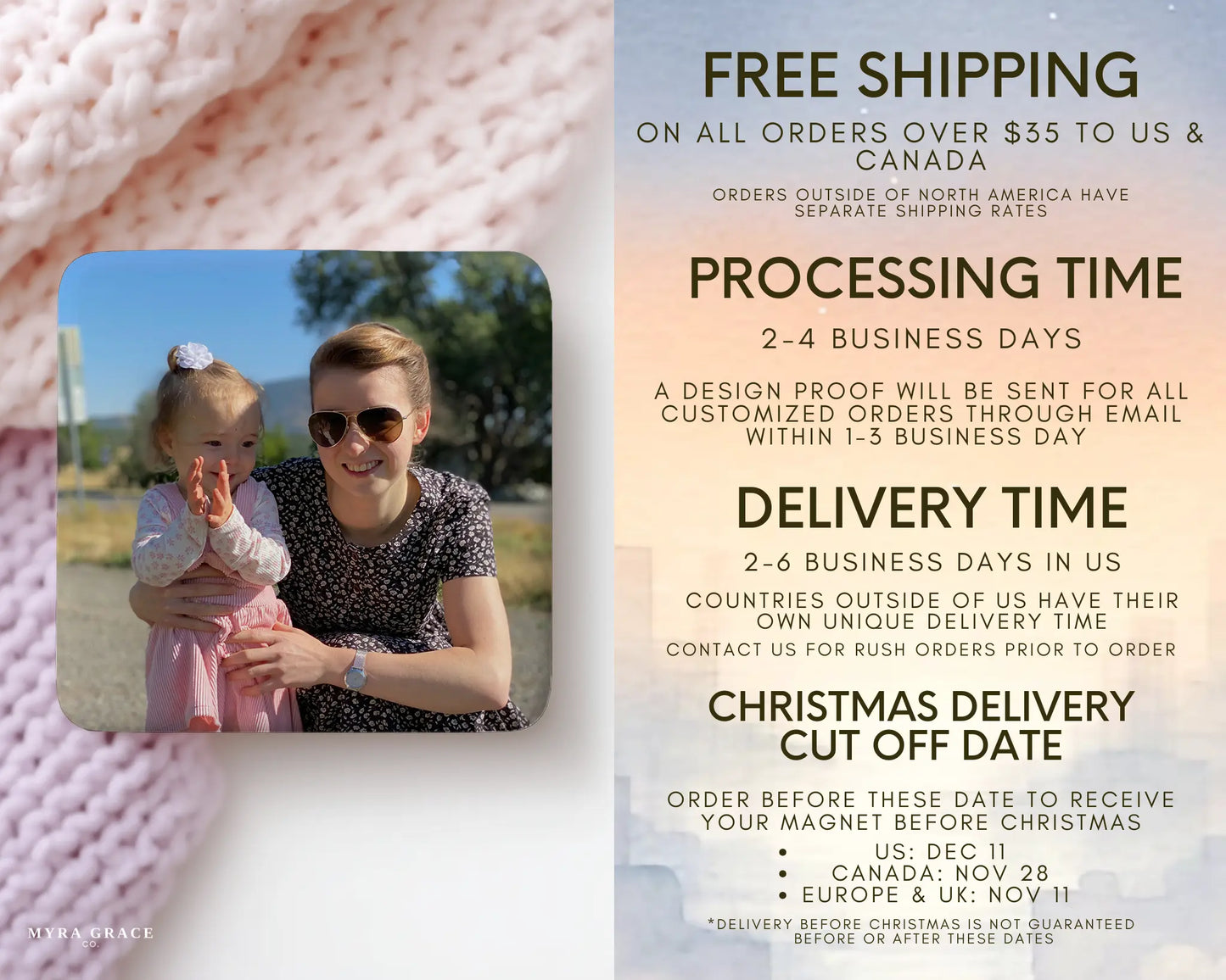 Mom Magnet Custom Personalized Gift Souvenir Present. Free Shipping