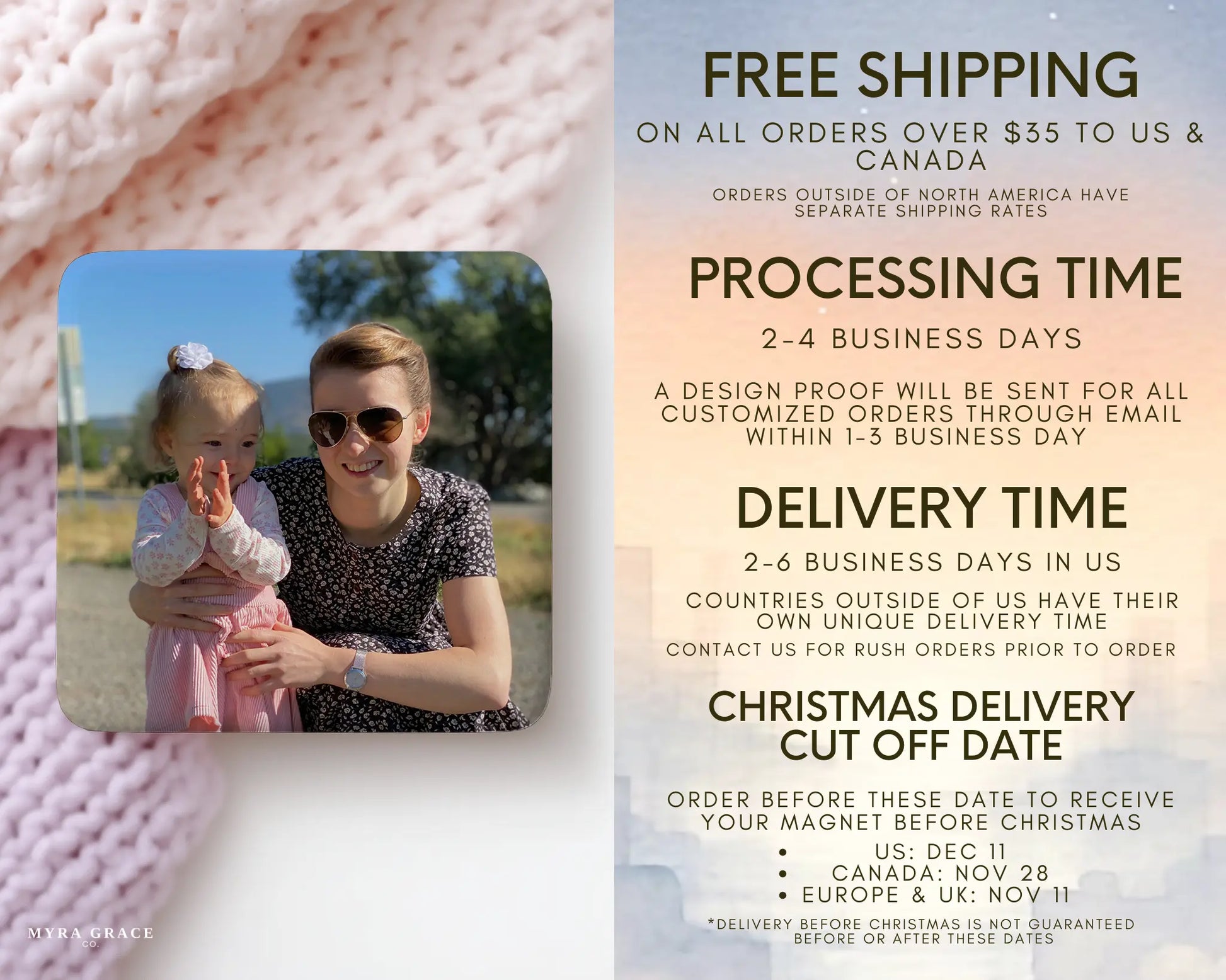 Mom Magnet Custom Personalized Gift Souvenir Present. Free Shipping