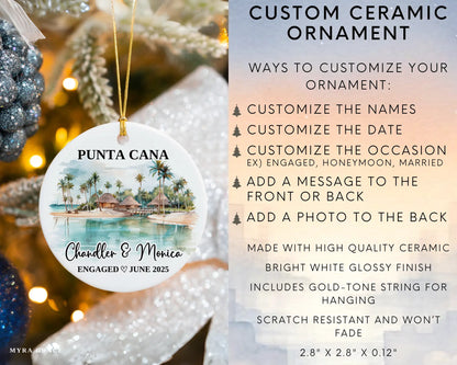 Punta Cana Engagement Custom Ornament, Punta Cana Bauble