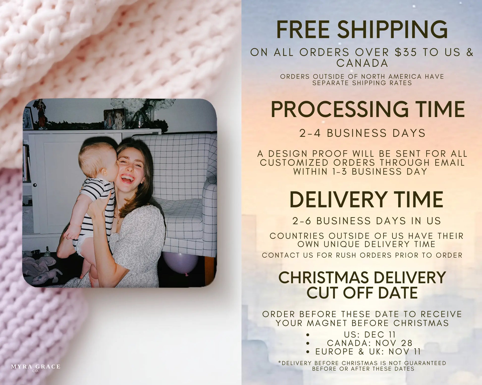 Mom Magnet Custom Personalized Gift Souvenir Present. Free shipping