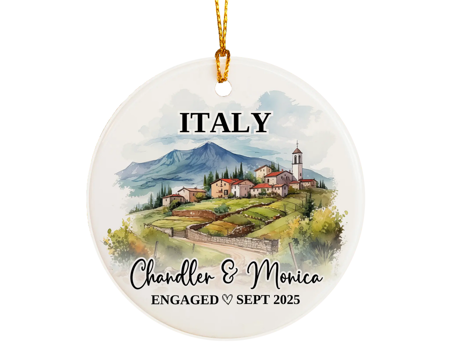 Italy Engagement Ornament Custom Gift Souvenir Bauble Present