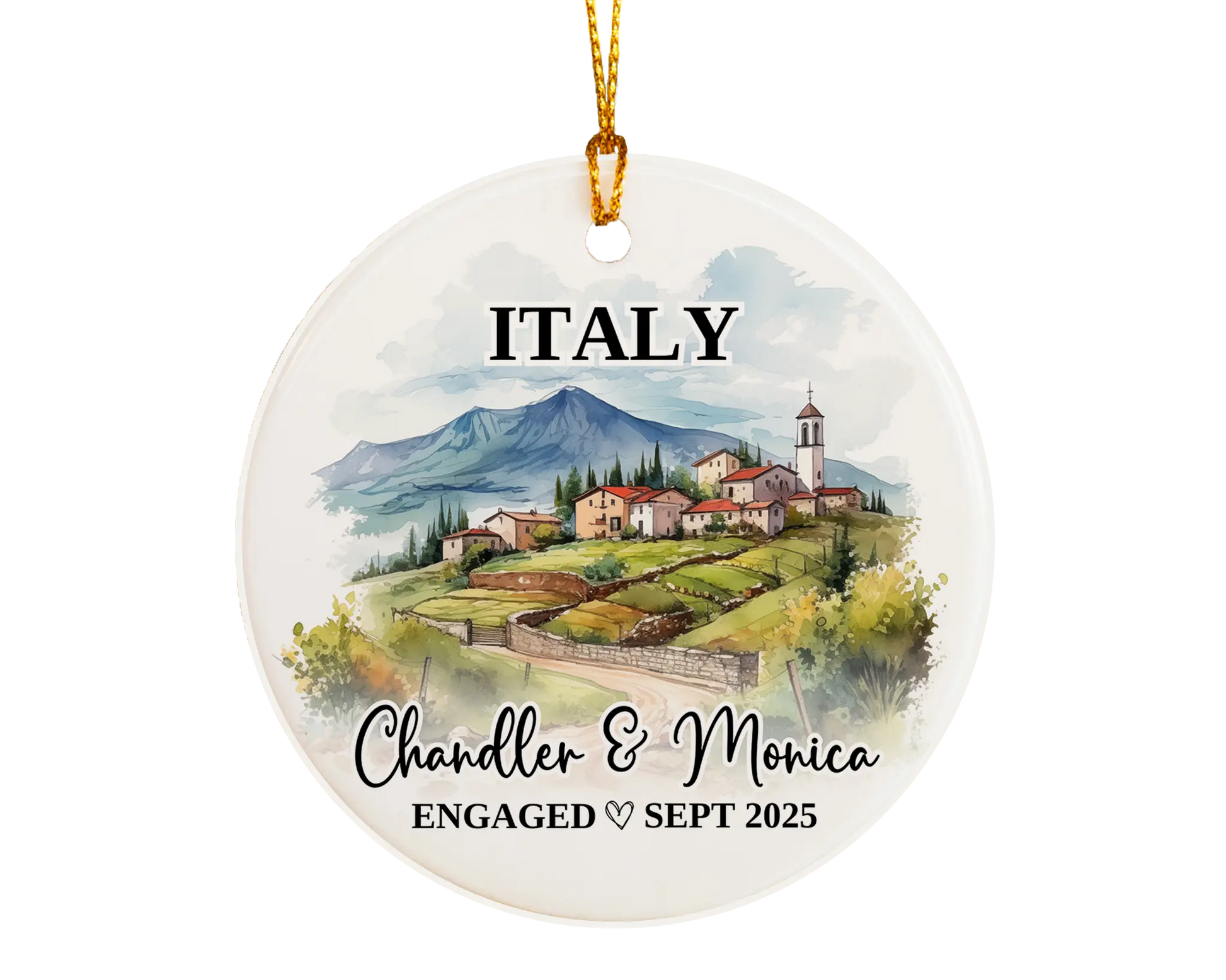 Italy Engagement Ornament Custom Gift Souvenir Bauble Present