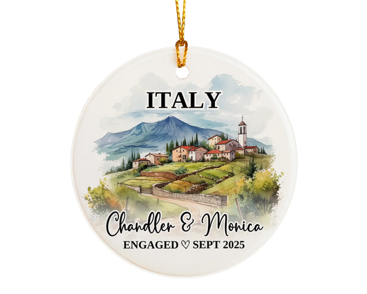Italy Engagement Ornament Custom Gift Souvenir Bauble Present