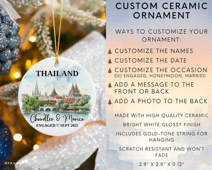 Thailand Engagement Ornament Custom Gift Souvenir Bauble Present. Infographic