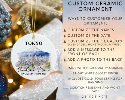 Tokyo Engagement Ornament Custom Gift Souvenir Bauble Present. Infographic