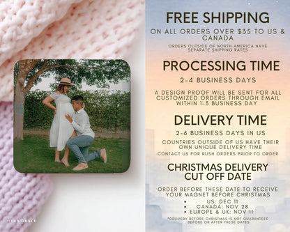 Pregnancy Magnet Custom Personalized Gift Souvenir Present. Free shipping