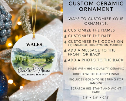 Wales Engagement Ornament Custom Gift Souvenir Bauble Present. Infographic