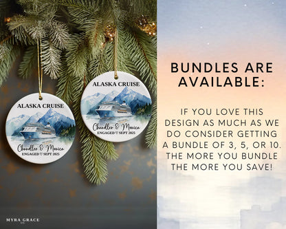 Alaska Cruise Engagement Ornament Gift Souvenir Bauble. Bundles are available