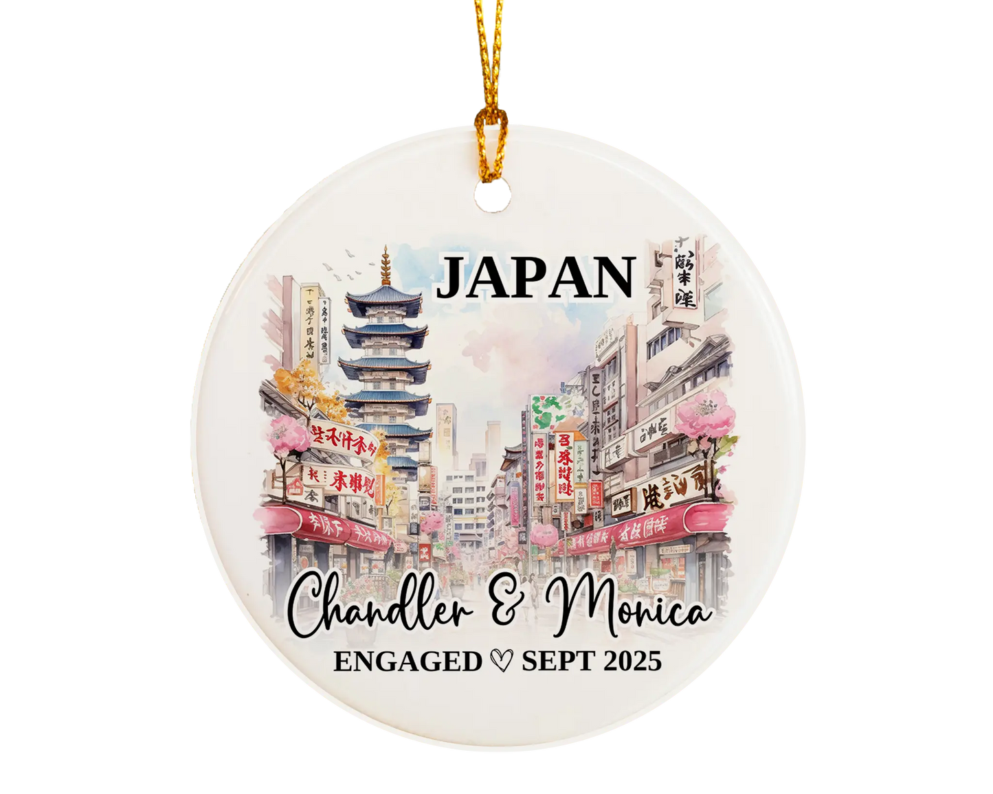 Japan Engagement Ornament Custom Gift Souvenir Bauble Present