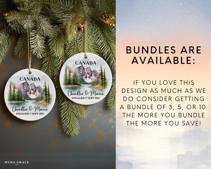 Canada Engagement Ornament Custom Gift Souvenir Bauble Present. Bundles are available