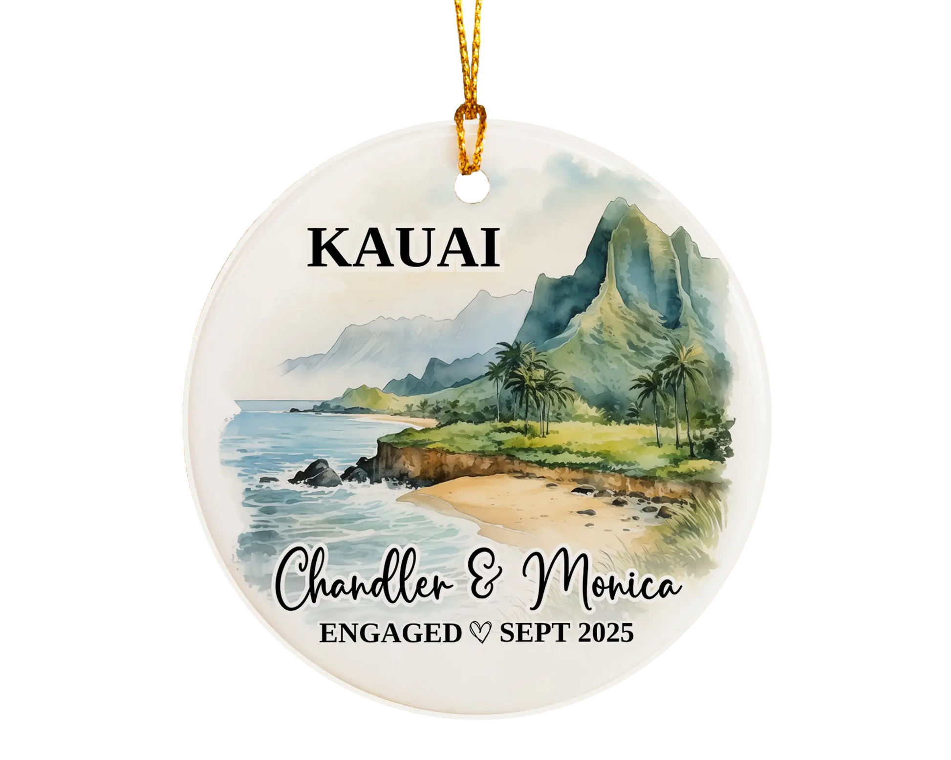 Kauai Engagement Ornament Custom Gift Souvenir Bauble Present
