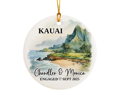 Kauai Engagement Ornament Custom Gift Souvenir Bauble Present