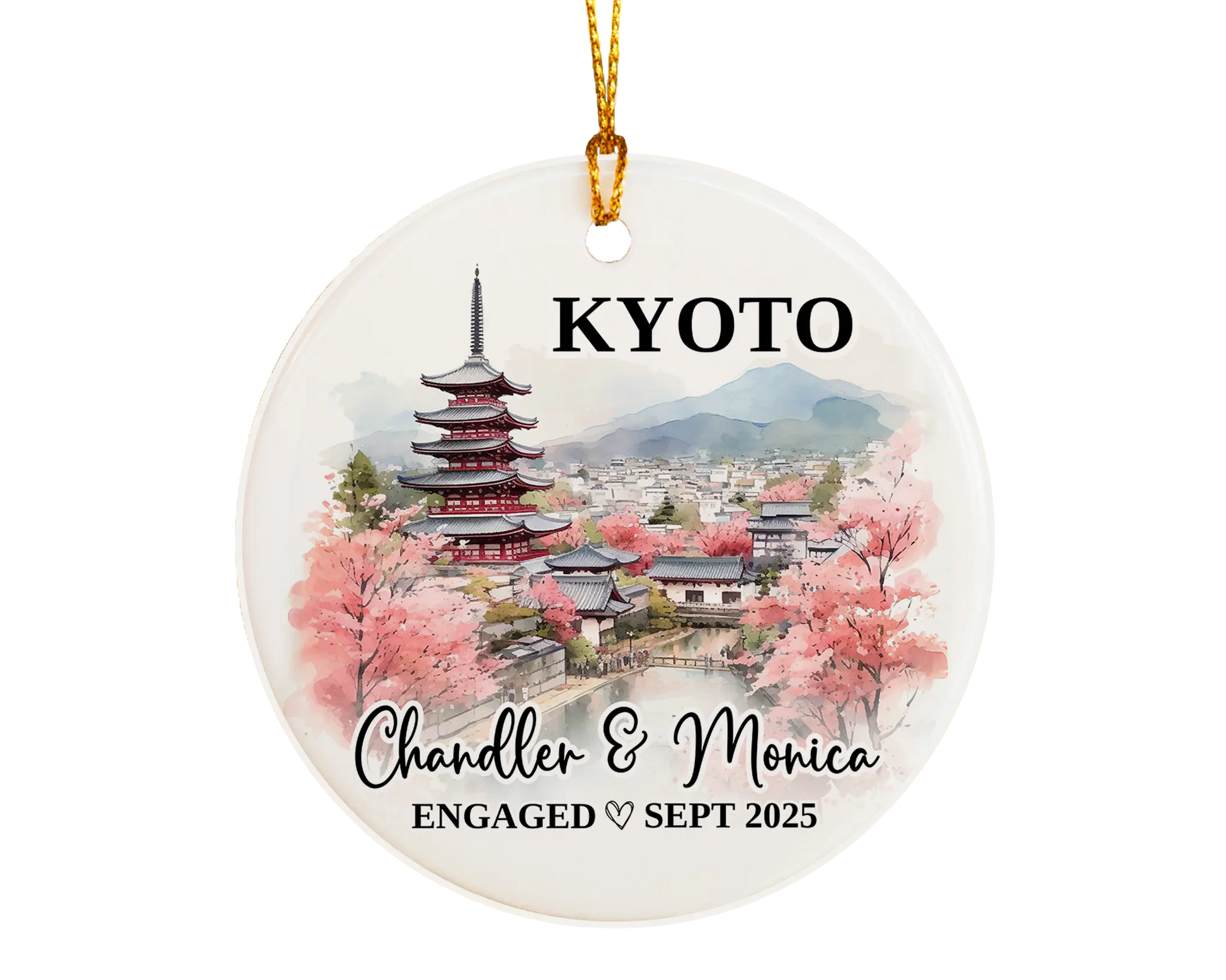 Kyoto Engagement Ornament Custom Gift Souvenir Bauble Present