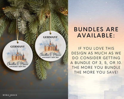 Germany Engagement Ornament Custom Gift Souvenir Bauble Present. Bundles are available