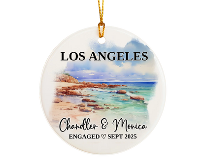 Los Angeles Engagement Ornament Custom Gift Souvenir Bauble Present