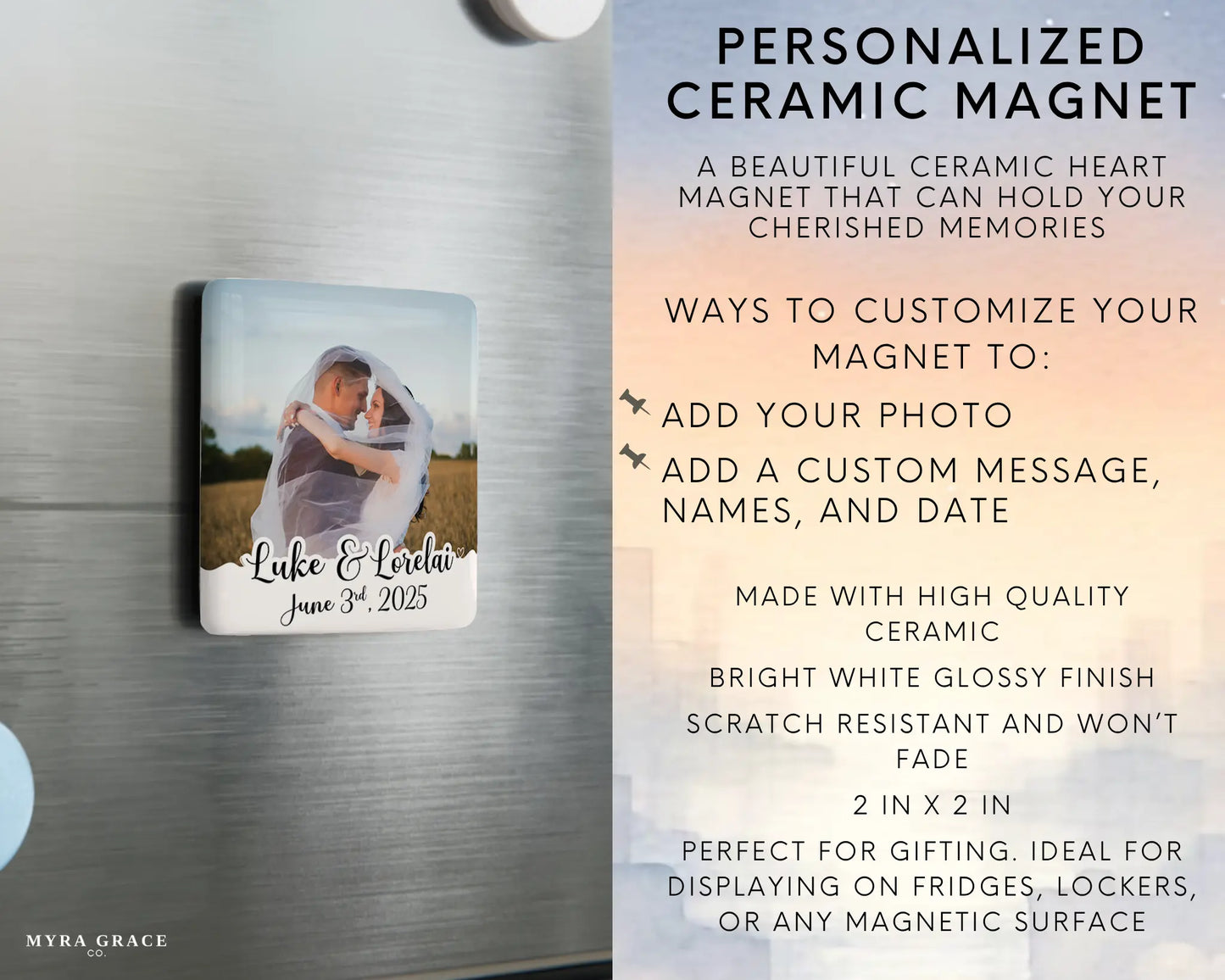 Wedding Magnet Custom Personalized Gift Souvenir Present.  Infographic