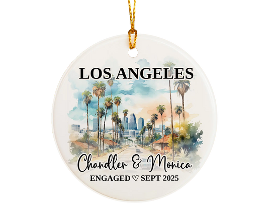 Los Angeles Engagement Ornament Custom Gift Souvenir Bauble Present