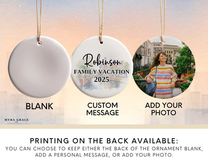 Utrecht Netherlands Ornament Custom Gift Souvenir Bauble. Custom Utrecht Netherlands ceramic photo ornament with personalized message – handmade Christmas bauble, gift souvenir, or vacation keepsake.  Add your photo. Photo ornament
