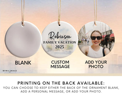 Vienna Austria Ornament Custom Gift Souvenir Bauble. Custom Vienna Austria ceramic photo ornament with personalized message – handmade Christmas bauble, gift souvenir, or vacation keepsake. Add your photo. Photo ornament