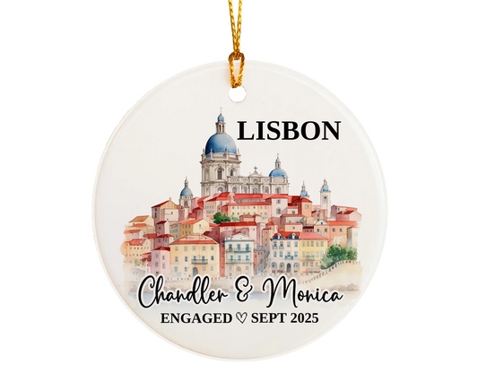 Lisbon Engagement Ornament Custom Gift Souvenir Bauble Present