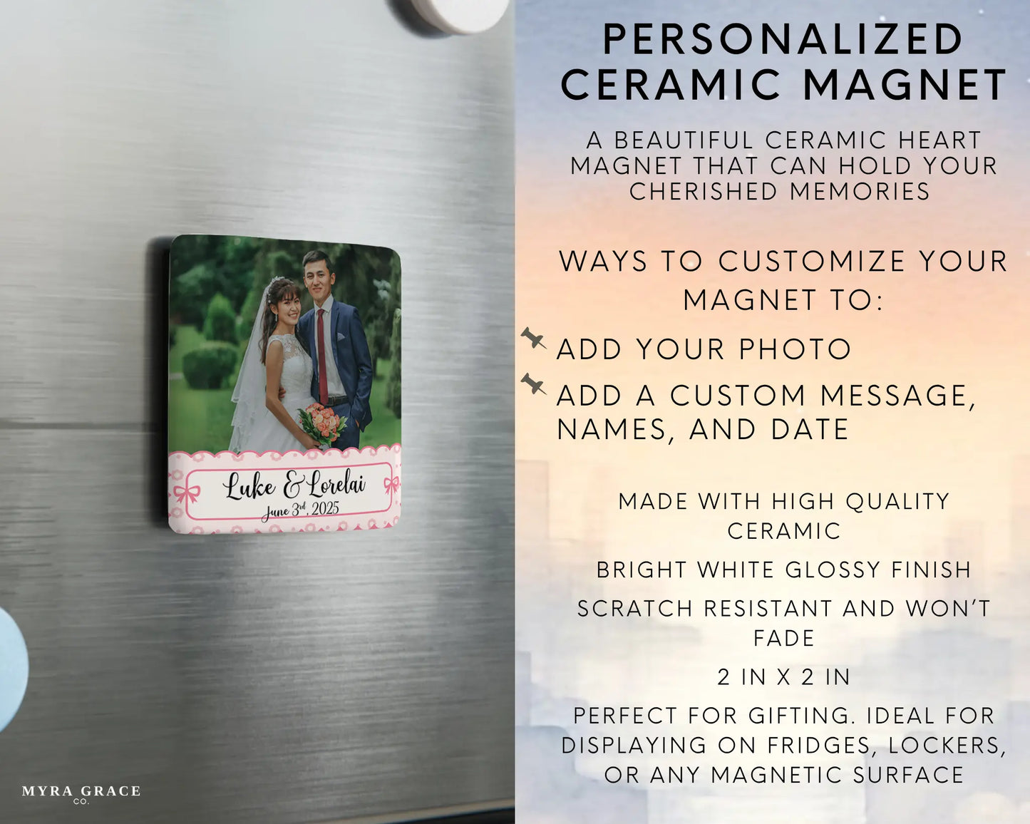 Wedding Magnet Custom Personalized Gift Souvenir Present. Infographic