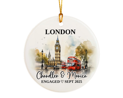 London Engagement Ornament Custom Gift Souvenir Bauble Present