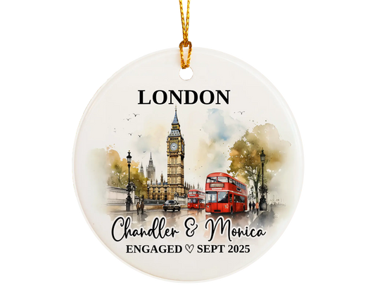 London Engagement Ornament Custom Gift Souvenir Bauble Present