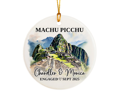 Machu Picchu Engagement Ornament Custom Gift Souvenir Bauble Present