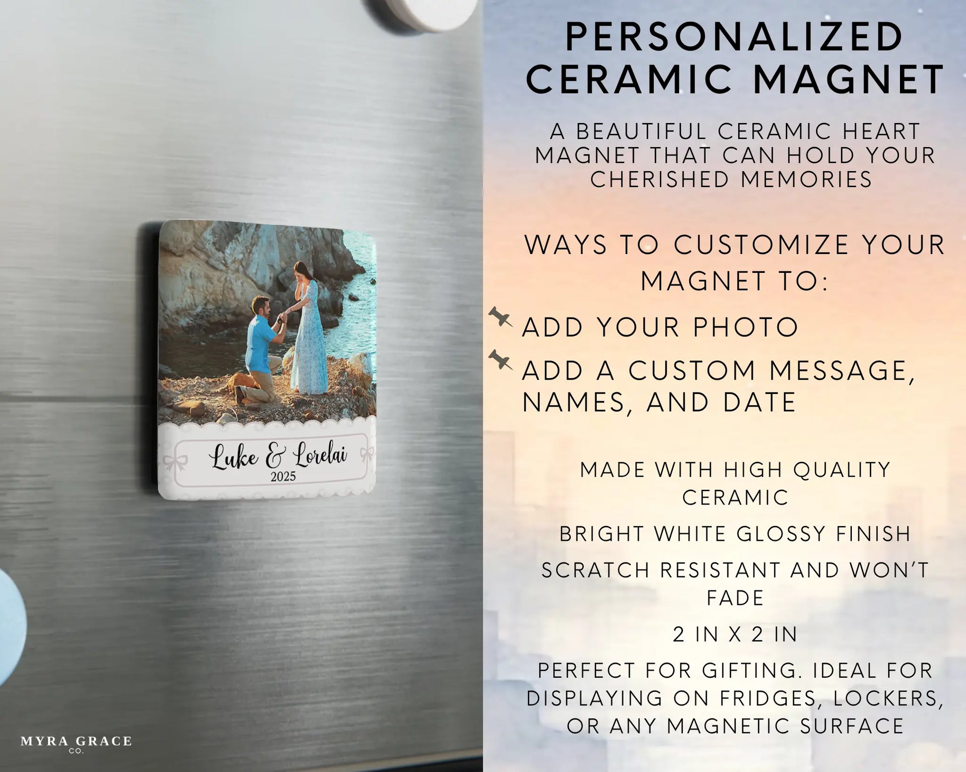 Engagement Magnet Custom Personalized Gift Souvenir Present. Infographic