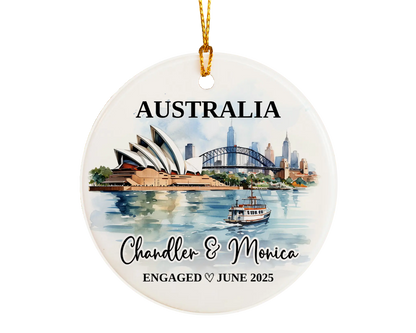 Australia Engagement Ornament Custom Gift Souvenir Bauble Present