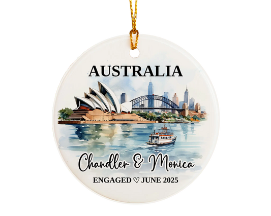 Australia Engagement Ornament Custom Gift Souvenir Bauble Present