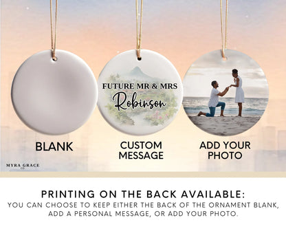 Bali Engagement Ornament Custom Gift Souvenir Bauble Present. Photo Ornament. Add your Photo