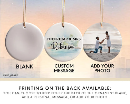 Barbados Engagement Ornament Custom Gift Souvenir Bauble Present. Photo ornament. Add your photo.