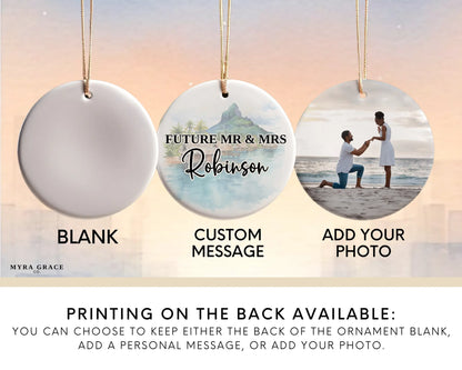 Bora Bora Engagement Ornament Custom Gift Souvenir Bauble Present. Photo ornament. Add your photo