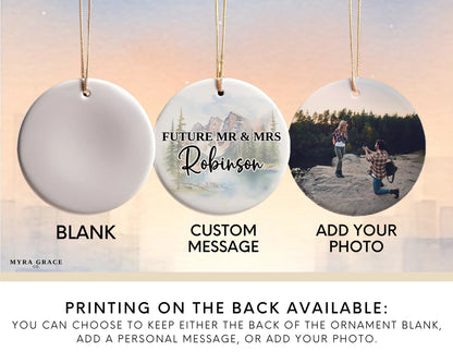 Canada Engagement Ornament Custom Gift Souvenir Bauble Present. Photo ornament. Add photo