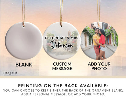 Colombia Engagement Ornament Custom Gift Souvenir Bauble Present. Add your photo. Photo ornament