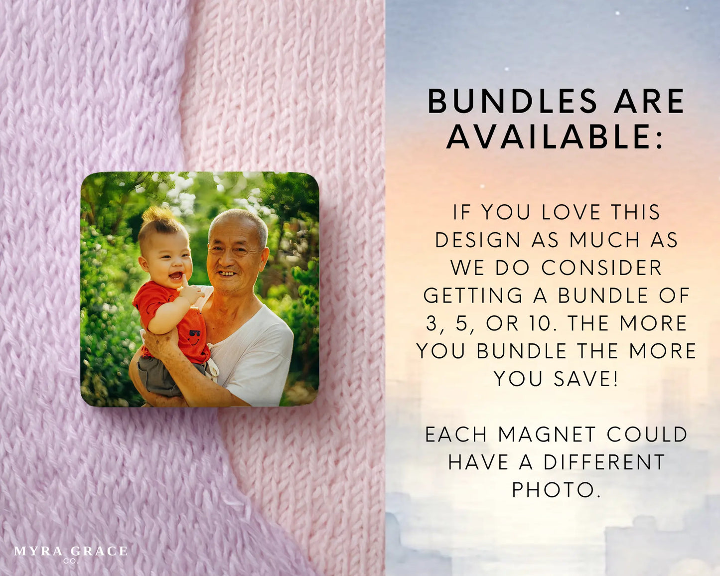 Grandpa Magnet Custom Personalized Gift Souvenir Present. Bundles are available