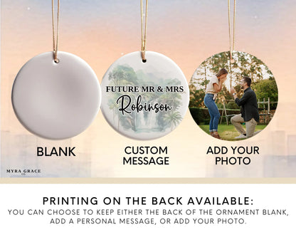 Costa Rica Engagement Ornament Custom Gift Souvenir Bauble Present. Photo ornament. Add your photo