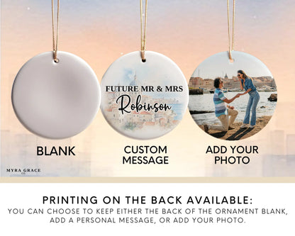 Croatia Engagement Ornament Custom Gift Souvenir Bauble Present. Add your photo. Photo ornament
