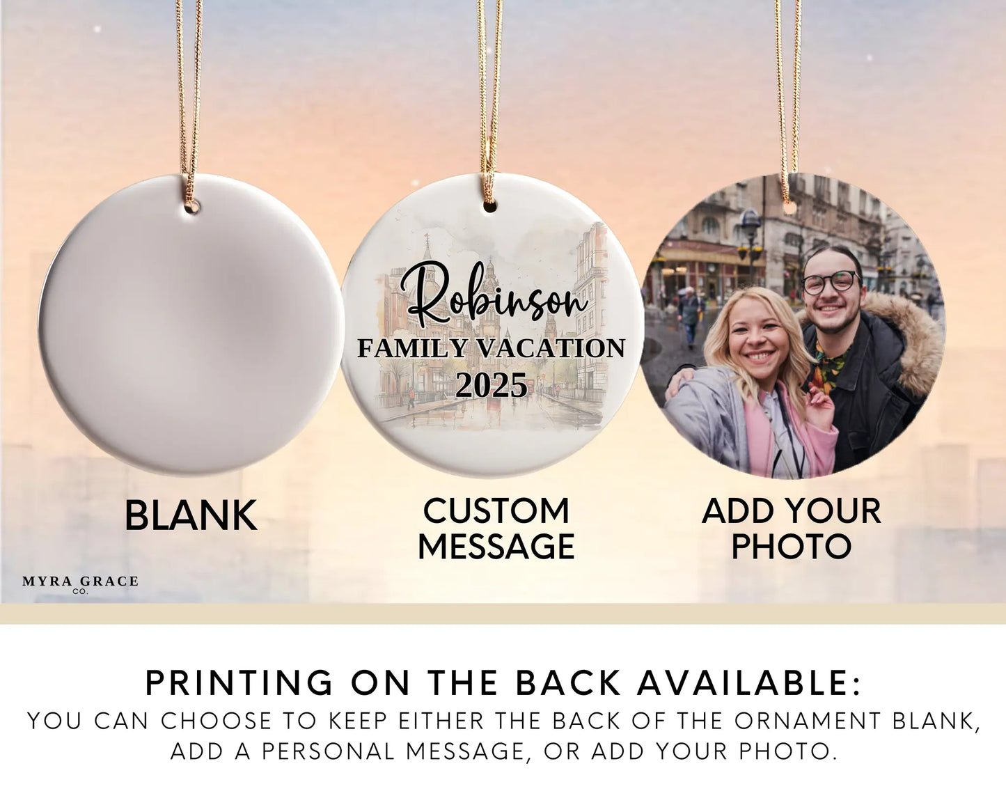 England Engagement Ornament Custom Gift Souvenir Bauble Present. Add your photo. Photo ornament