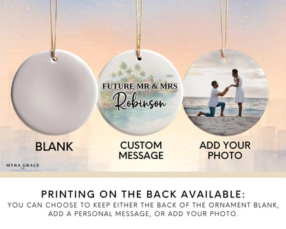 Fiji Engagement Ornament Custom Gift Souvenir Bauble Present. Add your photo. Photo ornament