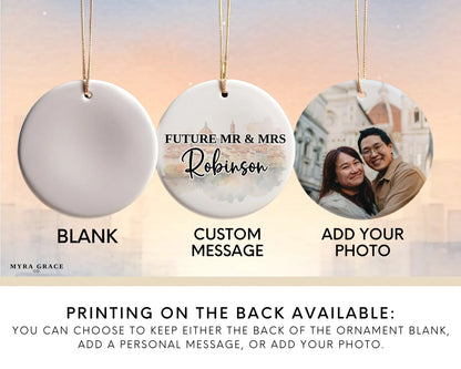 Florence Engagement Ornament Custom Gift Souvenir Bauble Present. Add your photo. Photo ornament